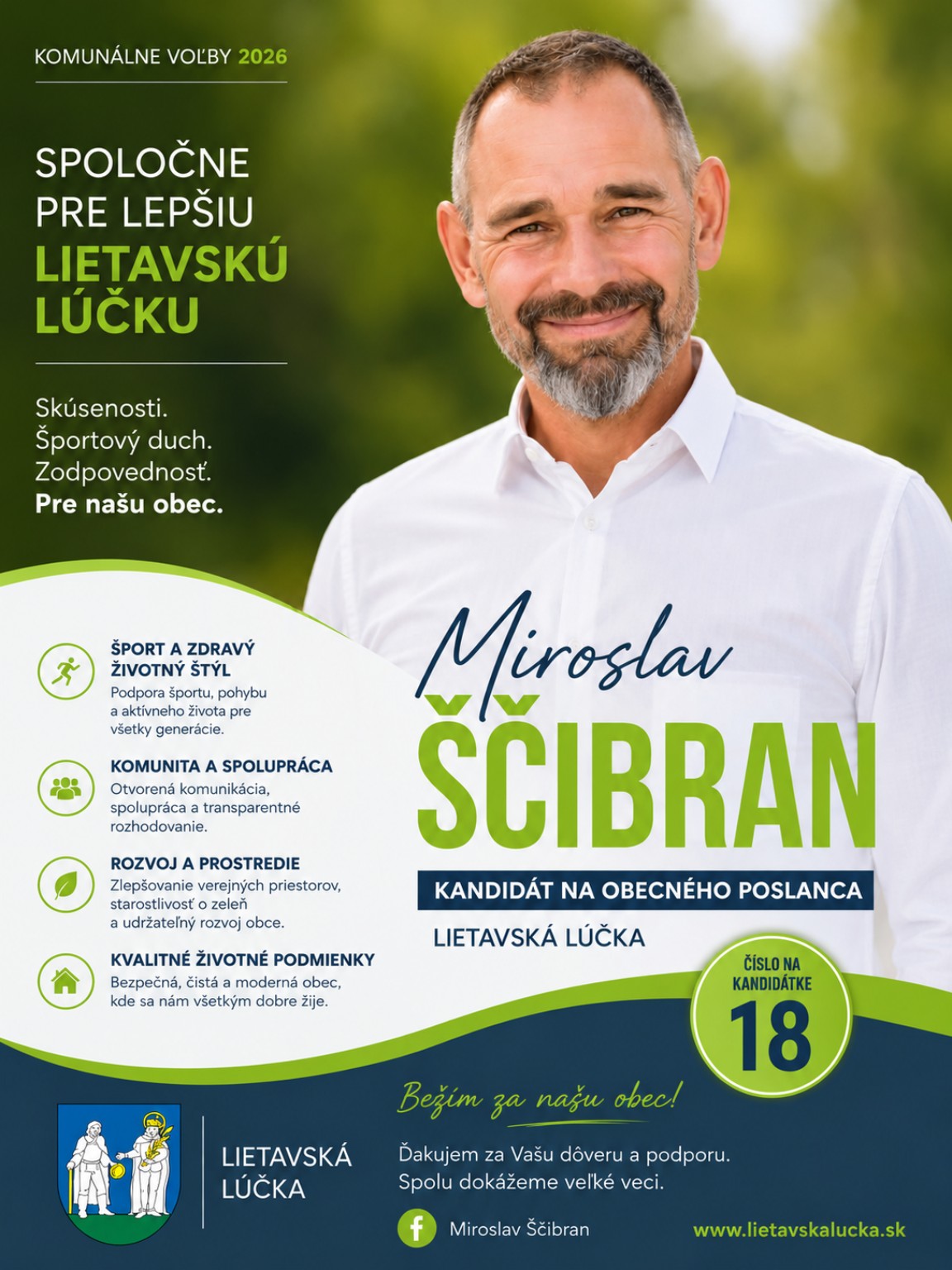 Miroslav Ščibran – kandidát na obecného poslanca v Lietavskej Lúčke, číslo 18
